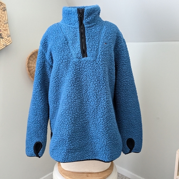 Teddy Bear Fleece Tommy Hilfiger Quarter Zip Pullover - Picture 1 of 10